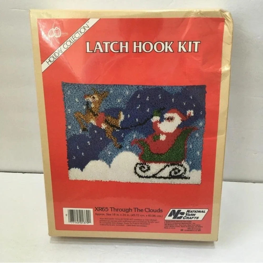 VINTAGE 1970s LATCH HOO‎ KIT SANTA CLAUS THROUGH THE CLOUDS
